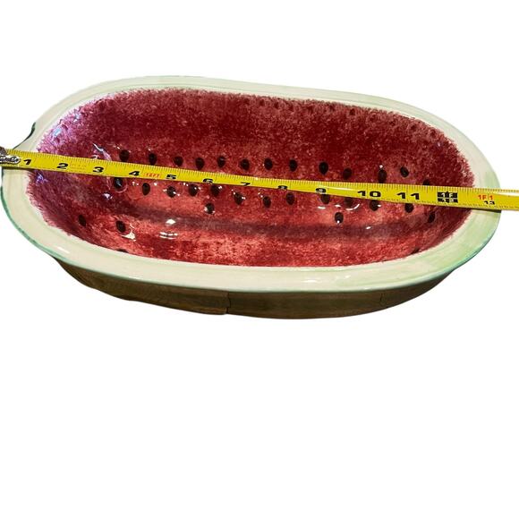 Watermelon Bowl MCM Long Ceramic Fruit Bowl VTG - Picture 3 of 7